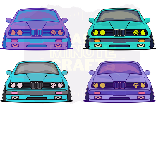 BMW E30 Cartoon Grid T-Shirt